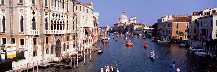 Daily Gondola Activity On The Grand Canal, Venice, Italy