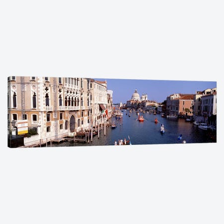 Daily Gondola Activity On The Grand Canal, Venice, Italy Canvas Print #PIM4368} by Panoramic Images Canvas Artwork