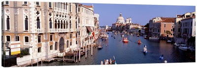 Daily Gondola Activity On The Grand Canal, Venice, Italy Canvas Art Print - Veneto Art
