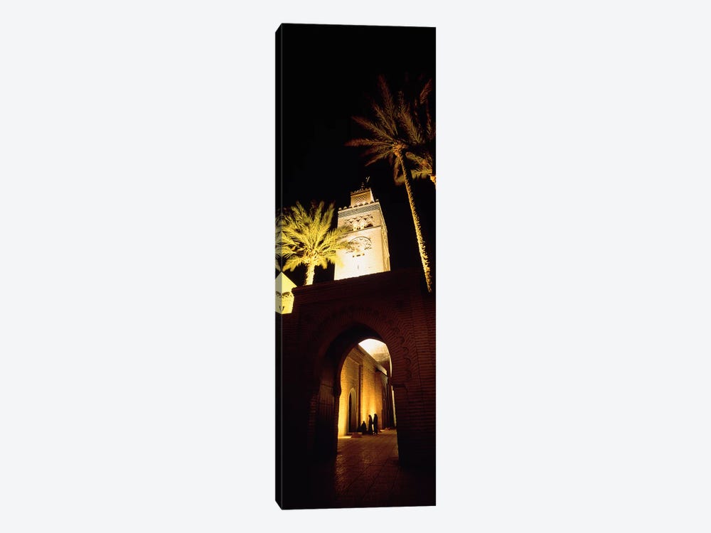 Low angle view of a mosque lit up at night, Koutoubia Mosque, Marrakesh, Morocco by Panoramic Images 1-piece Art Print