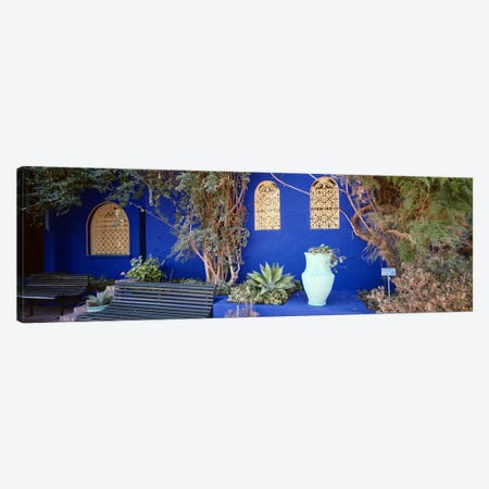 Majorelle Blue Colored Walls, Jardin Majorelle, Marrakech, Morocco Canvas Print #PIM4385} by Panoramic Images Canvas Print