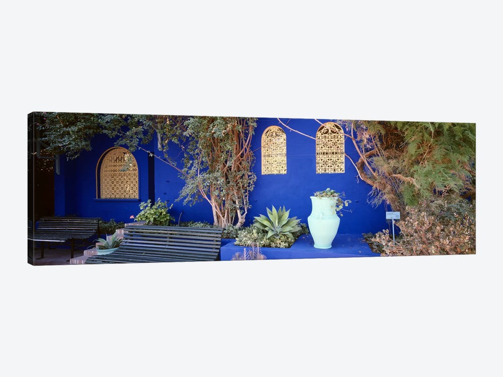 Majorelle Blue Colored Walls, Jardin Majorelle, Marrakech, Morocco by Panoramic Images 1-piece Art Print