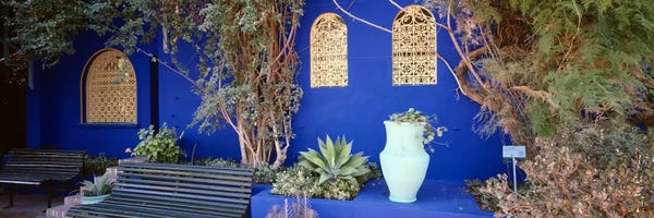 Marrakesh: Majorelle Blue Colored Walls, Jardin Majorelle, Marrakech, Morocco by Panoramic Images