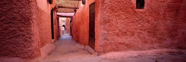Earthen Walls Along A Lane, Medina Of Marrakech, Marrakech-Safi, Morocco