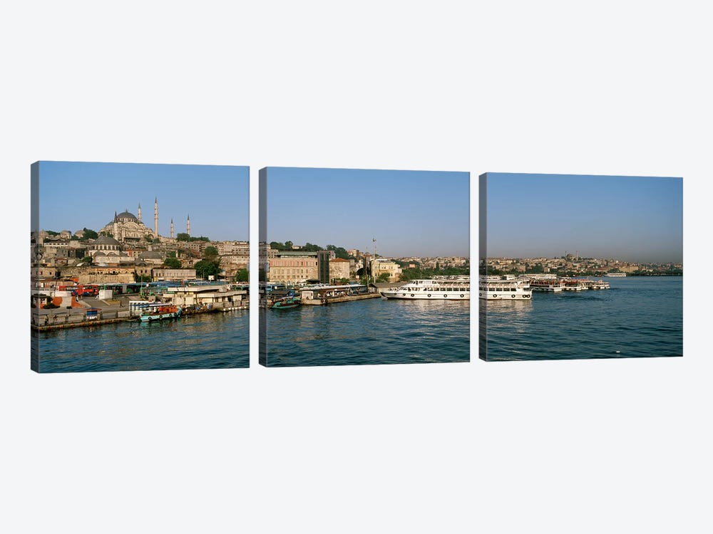 Buildings at the waterfront, Istanbul, Turkey by Panoramic Images 3-piece Canvas Wall Art