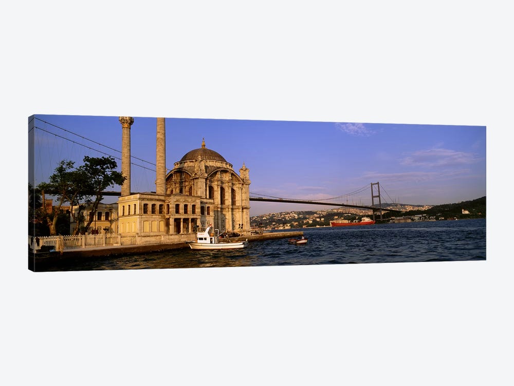 Mosque at the waterfront near a bridge, Ortakoy Mosque, Bosphorus Bridge, Istanbul, Turkey #2 by Panoramic Images 1-piece Canvas Wall Art