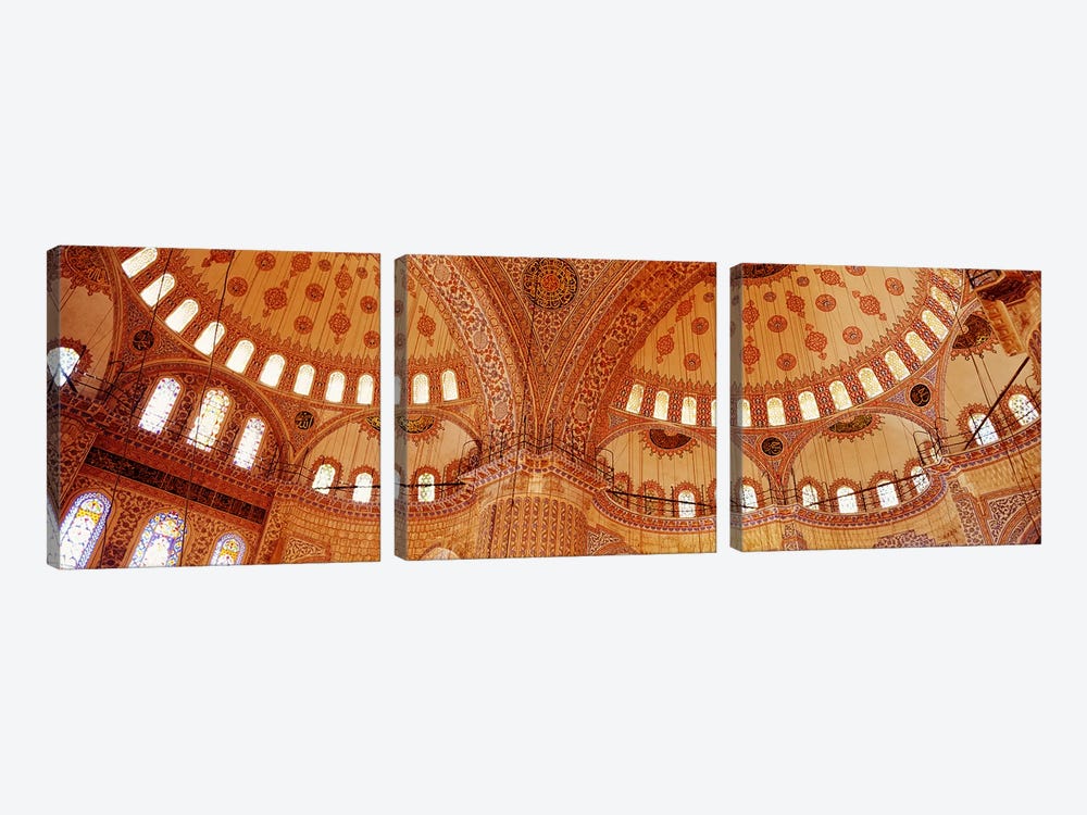 Interior, Blue Mosque, Istanbul, Turkey by Panoramic Images 3-piece Art Print