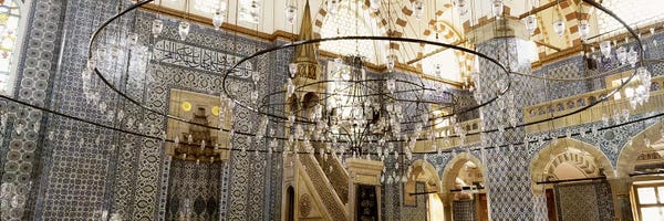 Interiors of a mosque, Rustem Pasa Mosque, Istanbul, Turkey