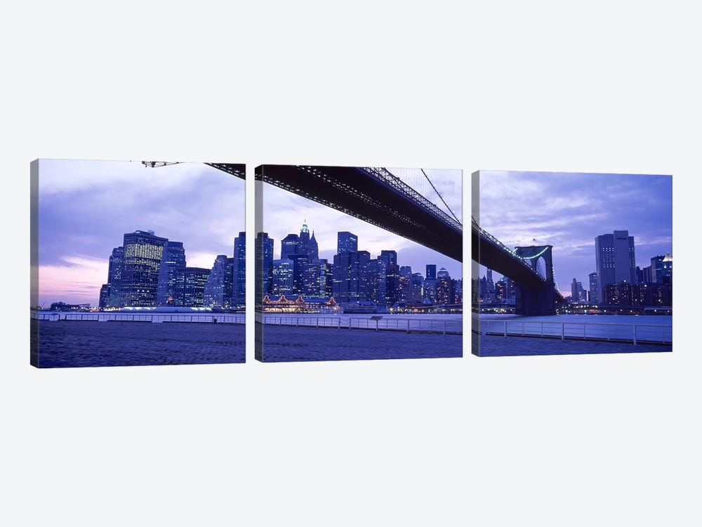 Brooklyn Bridge, NYC, New York City, New York State, USA #2 3-piece Canvas Art