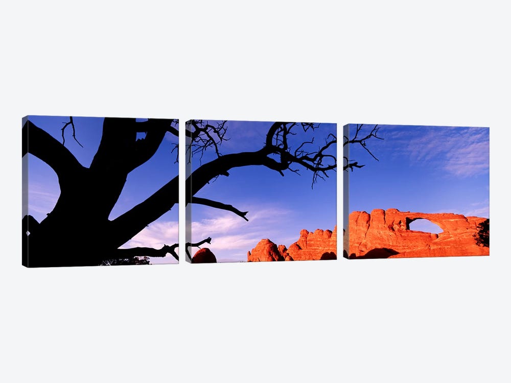Skyline Arch At Sunset, Arches National Park, Grand County, Utah, USA by Panoramic Images 3-piece Canvas Art