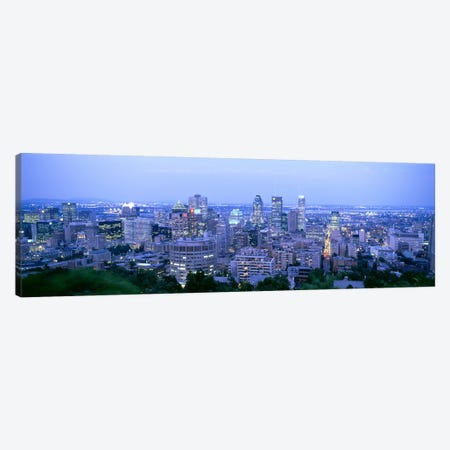 Downtown Skyline At Dusk, Montreal, Quebec, Canada Canvas Print #PIM4417} by Panoramic Images Art Print
