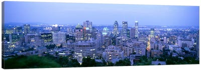 Downtown Skyline At Dusk, Montreal, Quebec, Canada Canvas Art Print - Montreal Art