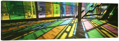 Colorful Shadows Of Kaleidoscope Wall (TransLucide), Palais des Congres de Montreal, Quebec, Canada Canvas Art Print - Montreal Art