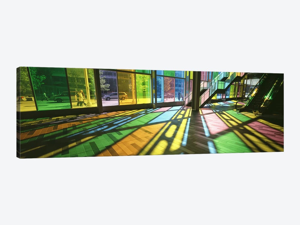 Colorful Shadows Of Kaleidoscope Wall (TransLucide), Palais des Congres de Montreal, Quebec, Canada by Panoramic Images 1-piece Canvas Art Print