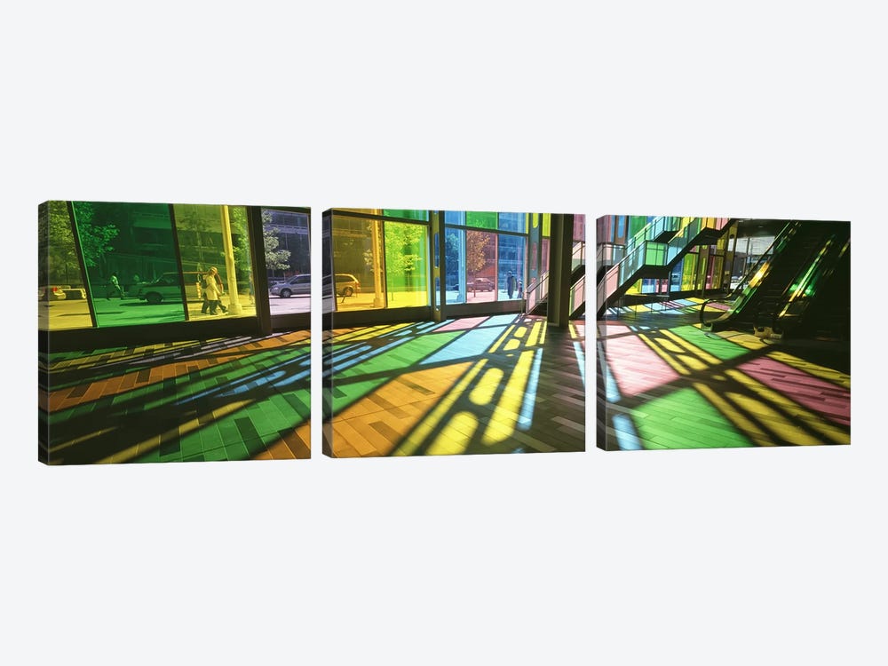 Colorful Shadows Of Kaleidoscope Wall (TransLucide), Palais des Congres de Montreal, Quebec, Canada by Panoramic Images 3-piece Art Print