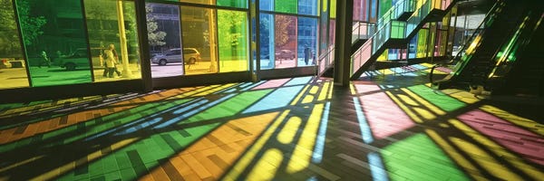Quebec: Colorful Shadows Of Kaleidoscope Wall (TransLucide), Palais des Congres de Montreal, Quebec, Canada by Panoramic Images