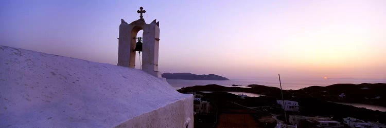 Bell tower on a building, Ios, Cyclades Islands, Greece