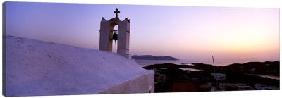 Bell tower on a building, Ios, Cyclades Islands, Greece Canvas Art Print