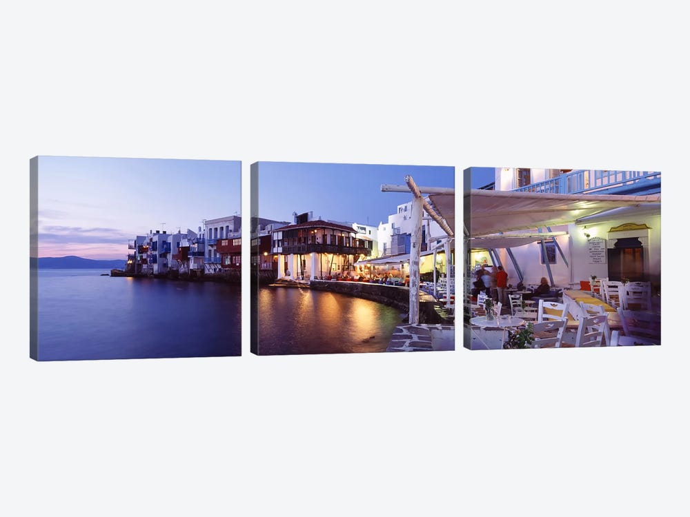 Waterfront Property, Mykonos, Cyclades, Greece by Panoramic Images 3-piece Canvas Art Print