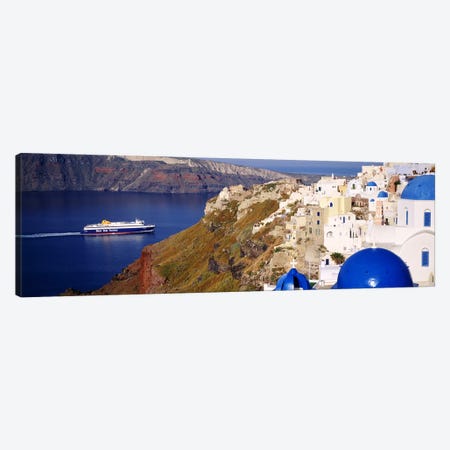 Buildings in a valley, Santorini, Cyclades Islands, Greece Canvas Print #PIM4430} by Panoramic Images Canvas Artwork