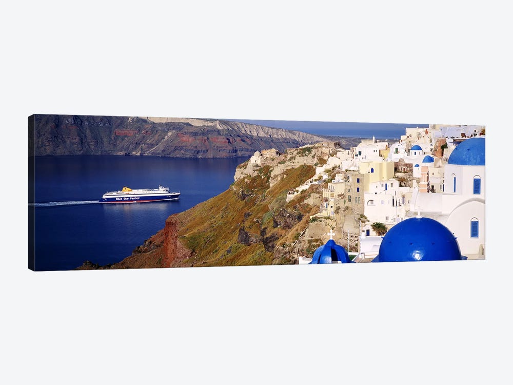 Buildings in a valley, Santorini, Cyclades Islands, Greece by Panoramic Images 1-piece Canvas Artwork