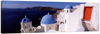 Church in a city, Santorini, Cyclades Islands, Greece Canvas Art Print - Country Scenic Photography