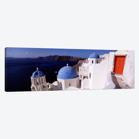 Church in a city, Santorini, Cyclades Islands, Greece Canvas Print #PIM4433} by Panoramic Images Canvas Artwork