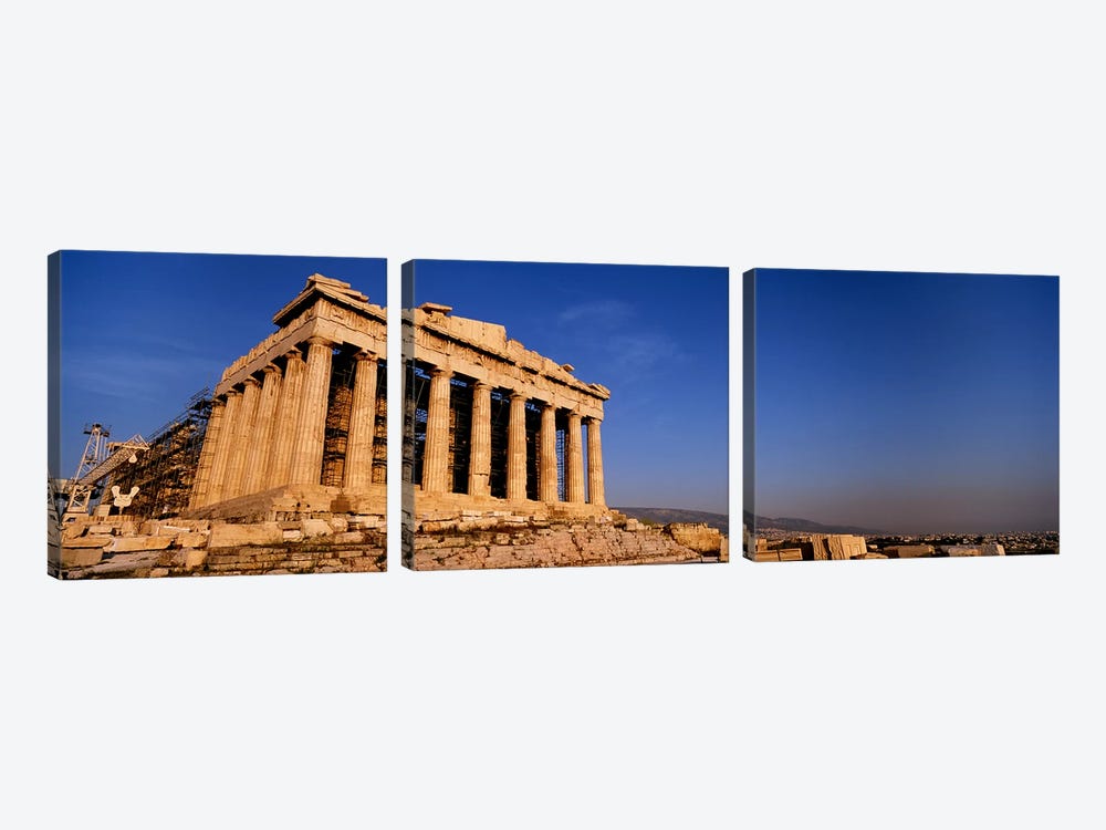 Ruins of a temple, Parthenon, Athens, Greece by Panoramic Images 3-piece Canvas Art