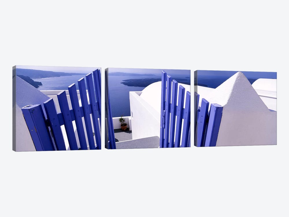 Gated Terrace View, Santorini, Cyclades, Greece by Panoramic Images 3-piece Canvas Artwork