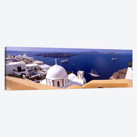 High angle view of buildings in a city, Santorini, Cyclades Islands, Greece #2 Canvas Print #PIM4449} by Panoramic Images Art Print