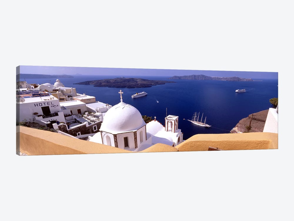 High angle view of buildings in a city, Santorini, Cyclades Islands, Greece #2 by Panoramic Images 1-piece Canvas Artwork