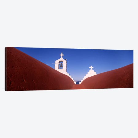 Low angle view of a bell tower of a church, Mykonos, Cyclades Islands, Greece Canvas Print #PIM4453} by Panoramic Images Canvas Artwork