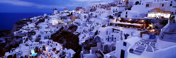Coastal Village Landscape At Dusk II, Santorini, Cyclades, Greece by Panoramic Images wall art