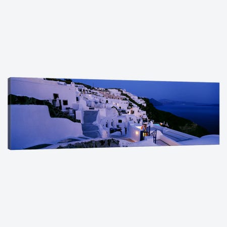 Coastal Village Landscape At Dusk III, Santorini, Cyclades, Greece Canvas Print #PIM4462} by Panoramic Images Canvas Art Print