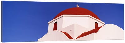 Low angle view of a church, Mykonos, Cyclades Islands, Greece Canvas Art Print - Christian Art