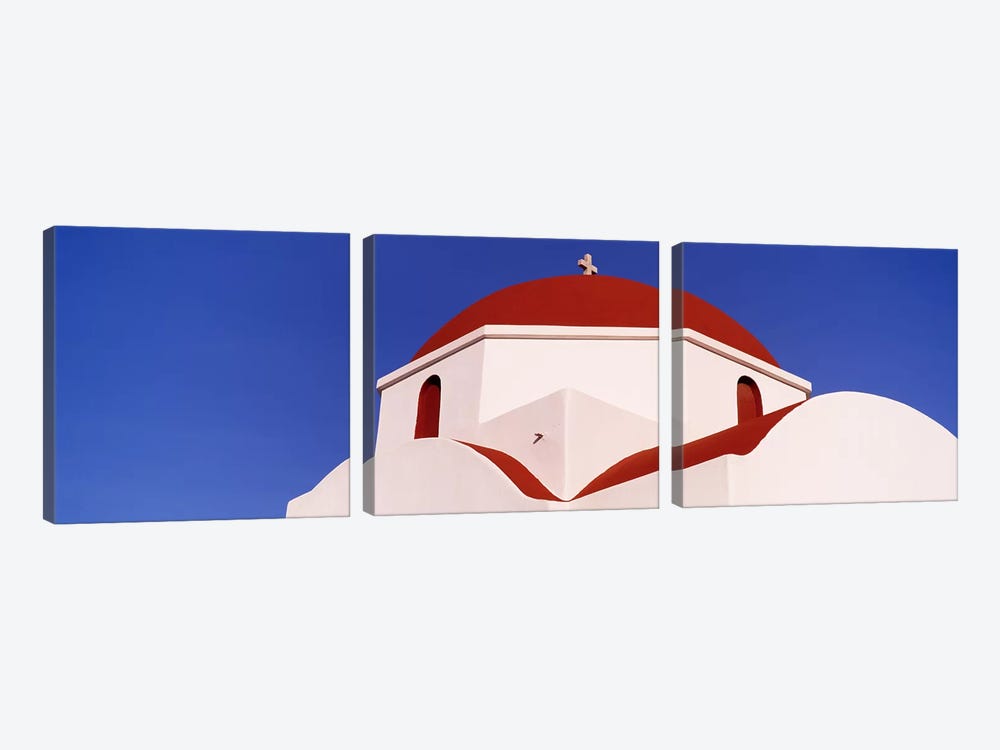 Low angle view of a church, Mykonos, Cyclades Islands, Greece by Panoramic Images 3-piece Canvas Art