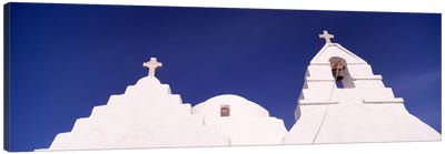 Low angle view of a church, Mykonos, Cyclades Islands, Greece #2 Canvas Art Print - Village & Town Art