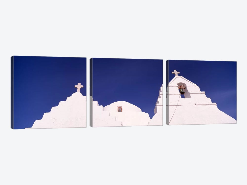 Low angle view of a church, Mykonos, Cyclades Islands, Greece #2 by Panoramic Images 3-piece Canvas Art Print