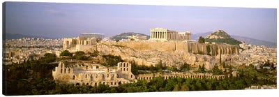 High Angle View, Acropolis, Athens, Greece Canvas Art Print - Ancient Ruins Art