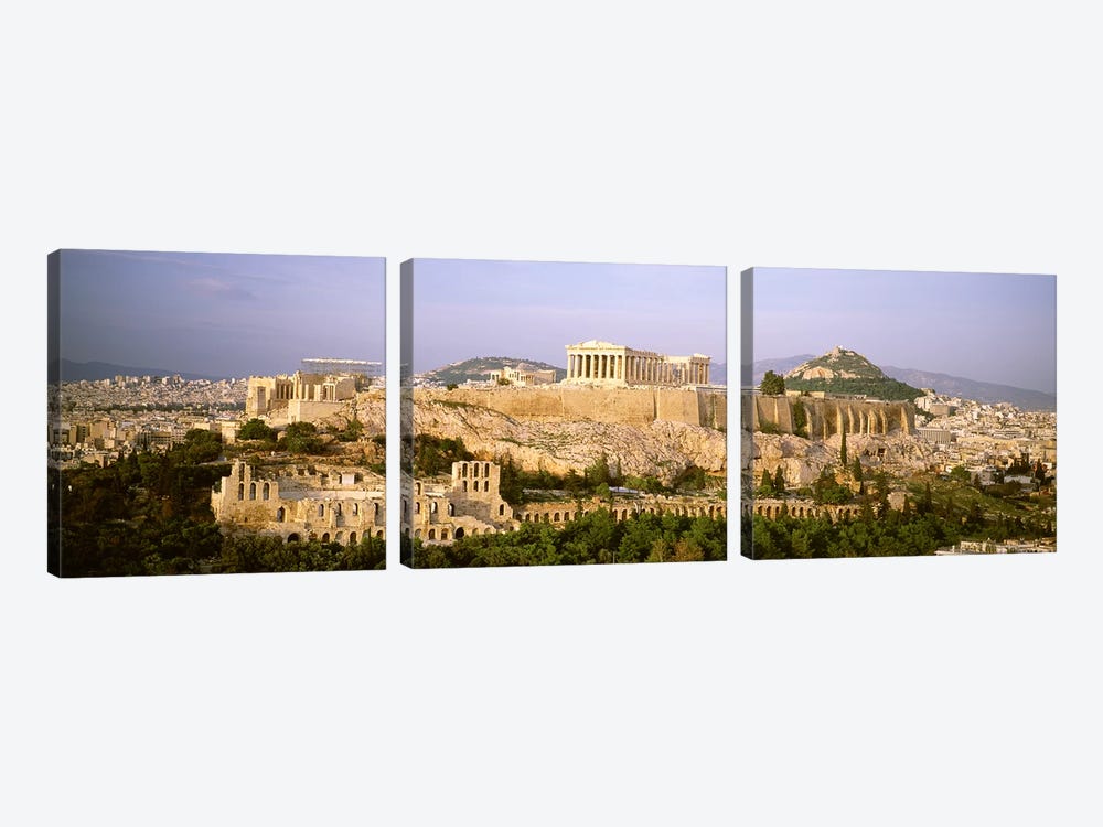 High Angle View, Acropolis, Athens, Greece by Panoramic Images 3-piece Canvas Artwork