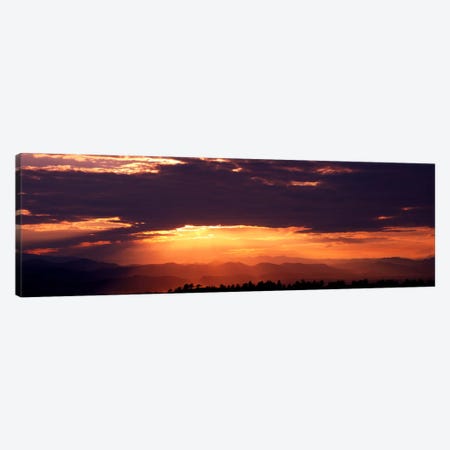 Sunset over Rocky Mts from Daniels Park CO USA Canvas Print #PIM446} by Panoramic Images Canvas Art Print