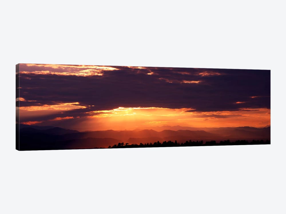 Sunset over Rocky Mts from Daniels Park CO USA by Panoramic Images 1-piece Canvas Art Print