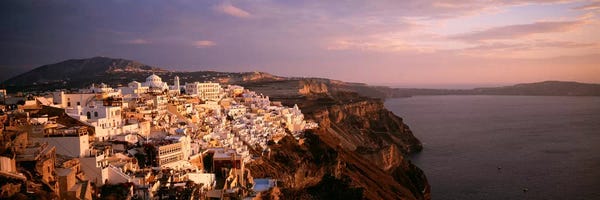 Santorini: High-Angle View Of Fira, Santorini, Cyclades, Greece by Panoramic Images