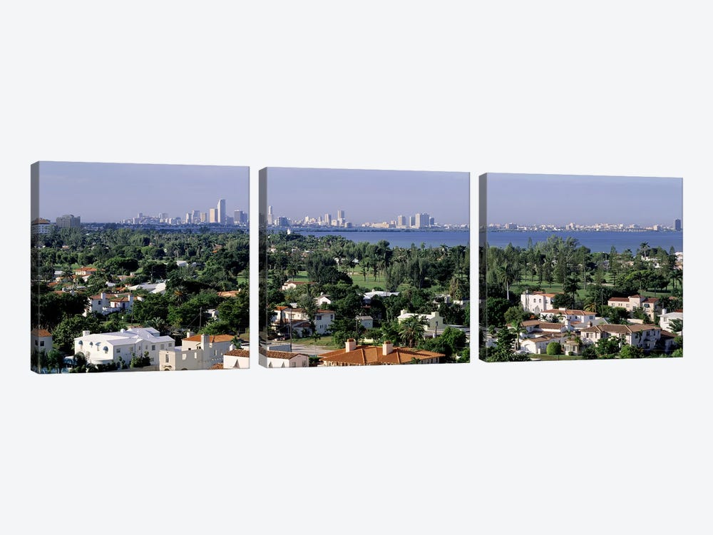 High Angle View Of The City, Miami, Florida, USA by Panoramic Images 3-piece Canvas Art Print