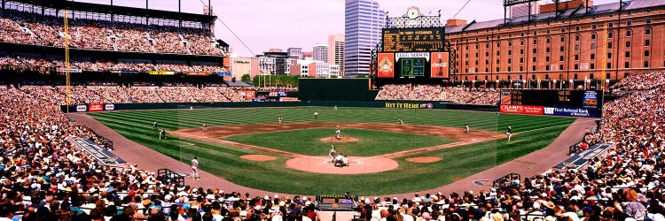 High angle view of a baseball field, Baltimore, Maryland, USA