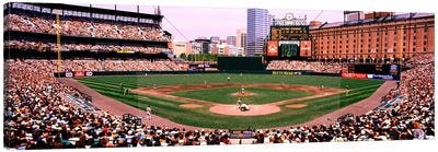 High angle view of a baseball field, Baltimore, Maryland, USA Canvas Art Print - Baseball Art