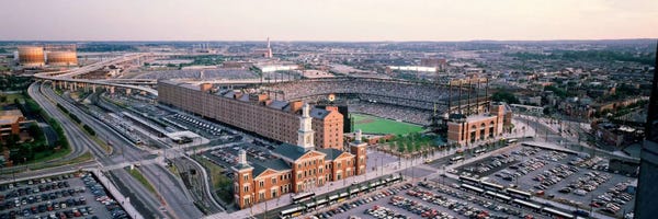 Baltimore: Aerial view of a baseball field, Baltimore, Maryland, USA by Panoramic Images