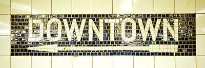 USANew York City, subway sign by Panoramic Images framed canvas print