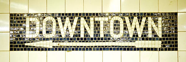 Arrows: USANew York City, subway sign by Panoramic Images