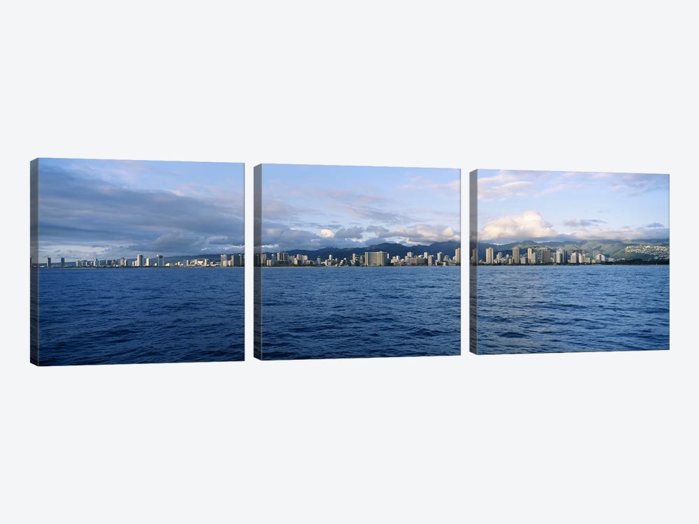 Buildings at the waterfront, Honolulu, Oahu, Hawaii, USA #2 by Panoramic Images 3-piece Art Print